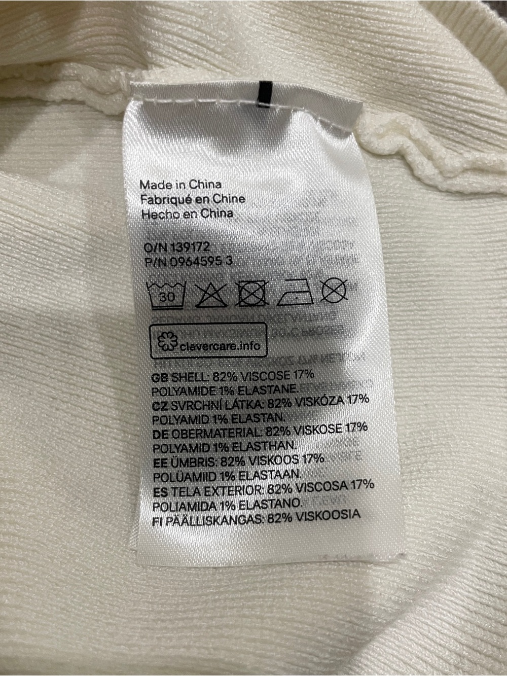 H&M Cream Ribbed Square-Neck Crop Top - Picture 4 of 4